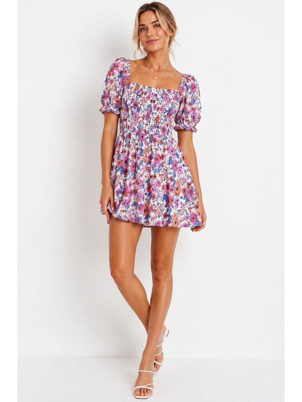 Everly Sundress Womens S Purple Paisley Strappy Lined Rayon Ruffle Casual Summer
